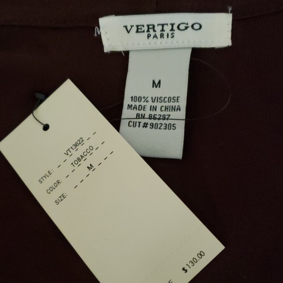 New Vertigo Paris Long Brown Sweater with Pockets - Picture 7 of 8